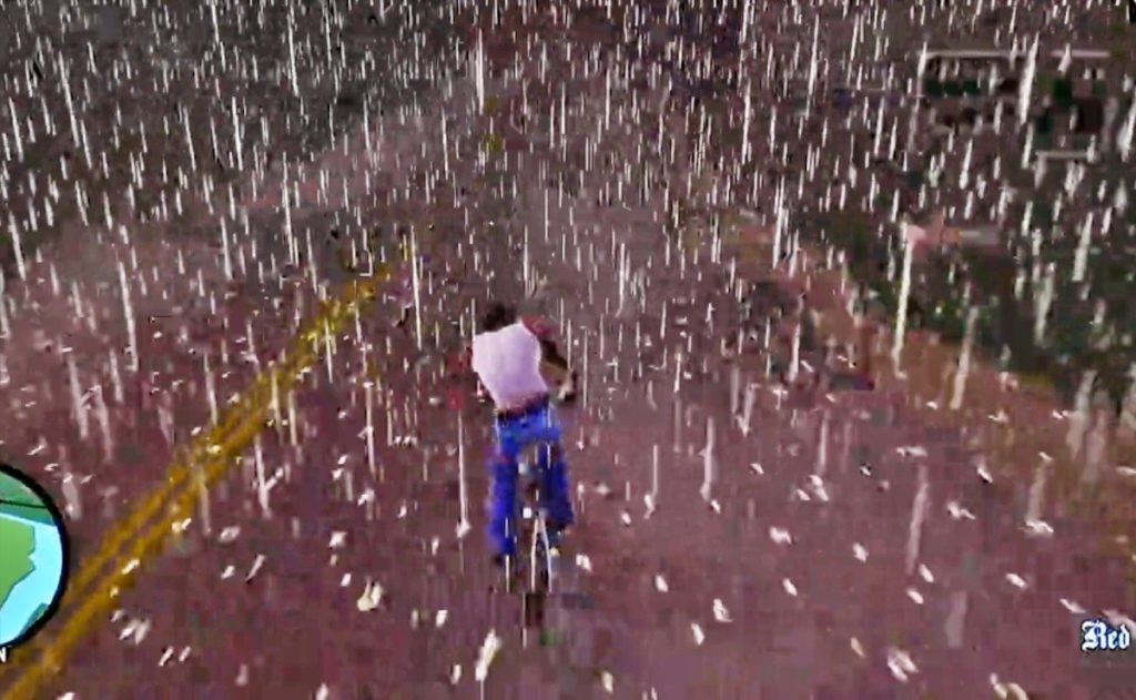 The rain in GTA Trilogy is so intense that it does not allow players to see