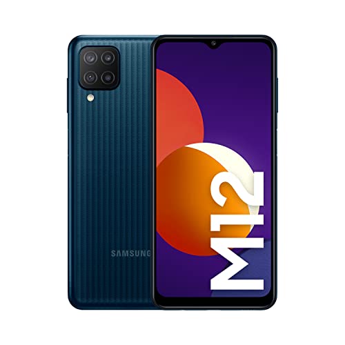 Samsung Galaxy M12 Smartphone 6.5 Inch Infinity-V TFT LCD Display, 4GB RAM, 128GB Internal Expandable Memory, 5000mAh Battery, Charging Black (ES Version)