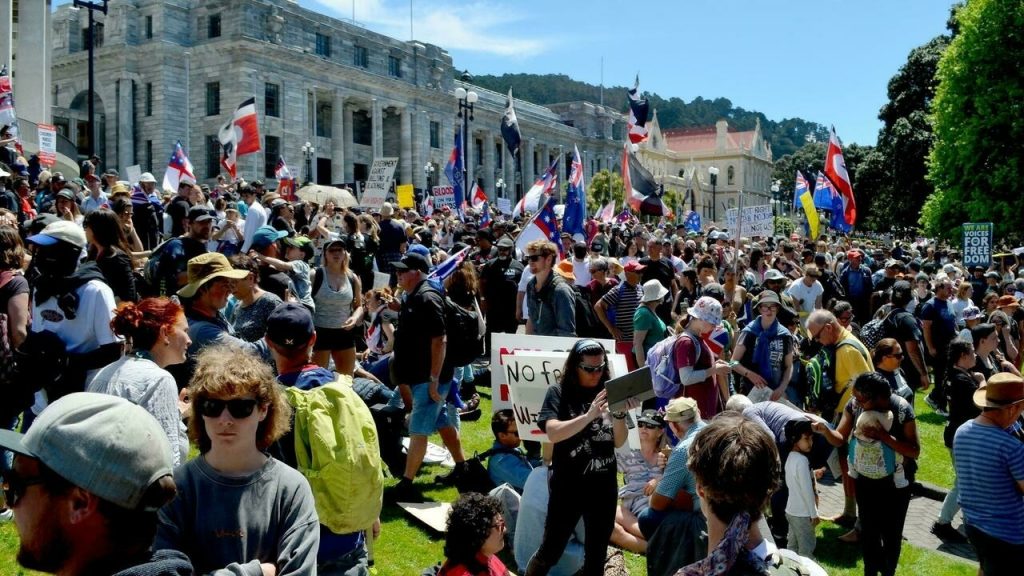 Thousands of people are protesting against health restrictions in New Zealand