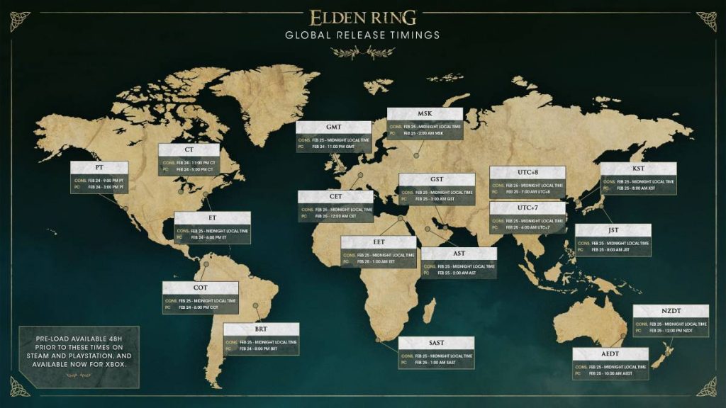 Elton Ring Global Release Times