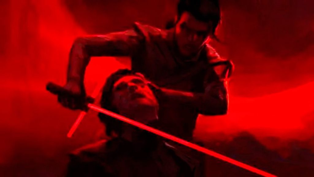 This was the dark alternate ending to Rise of Skywalker in Conceptual Arts: Rey vs Kylo