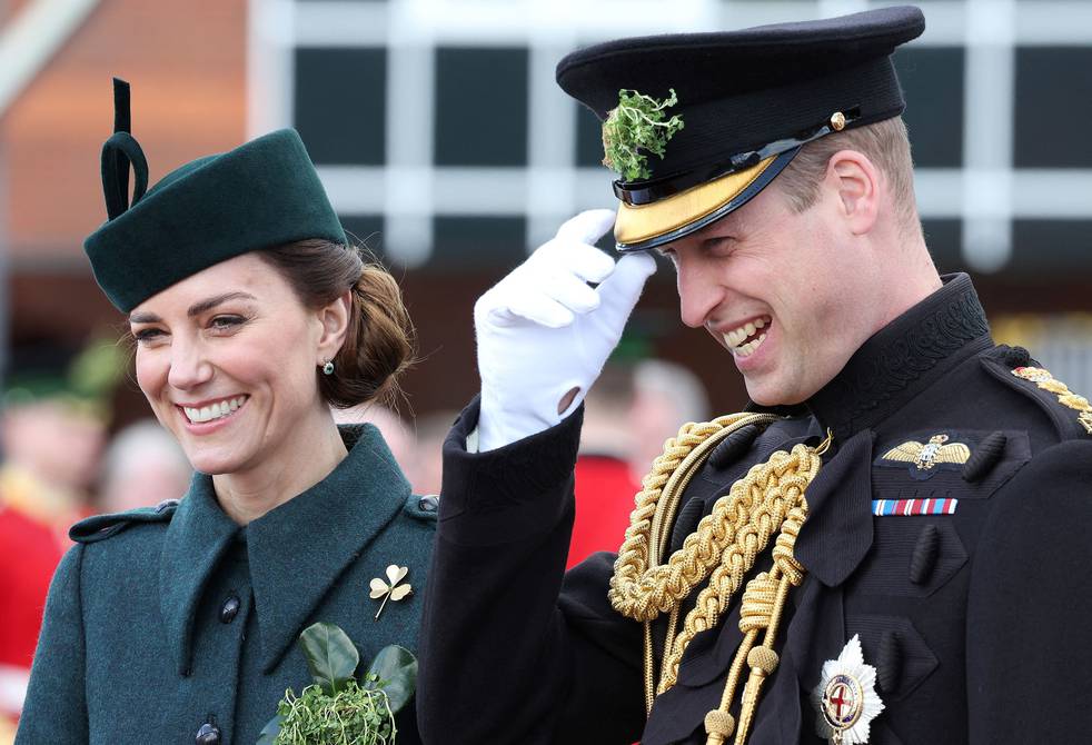 The Duke and Duchess of Cambridge Celebrate St Patrick's Day and Kate Middleton Wears $3,800 Army-Inspired Coat |  people |  entertainment