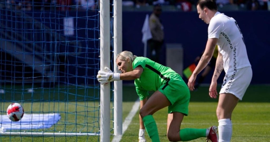 Unusual: The New Zealand player conceded three goals against the United States