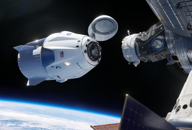 SpaceX's Crew Dragon spacecraft approaches the International Space Station