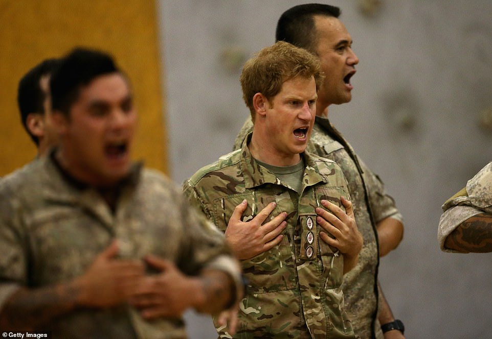 Prince Harry, who served in the British Army, learned Army Haqqa along with his fellow soldiers when he visited the country in 2015.