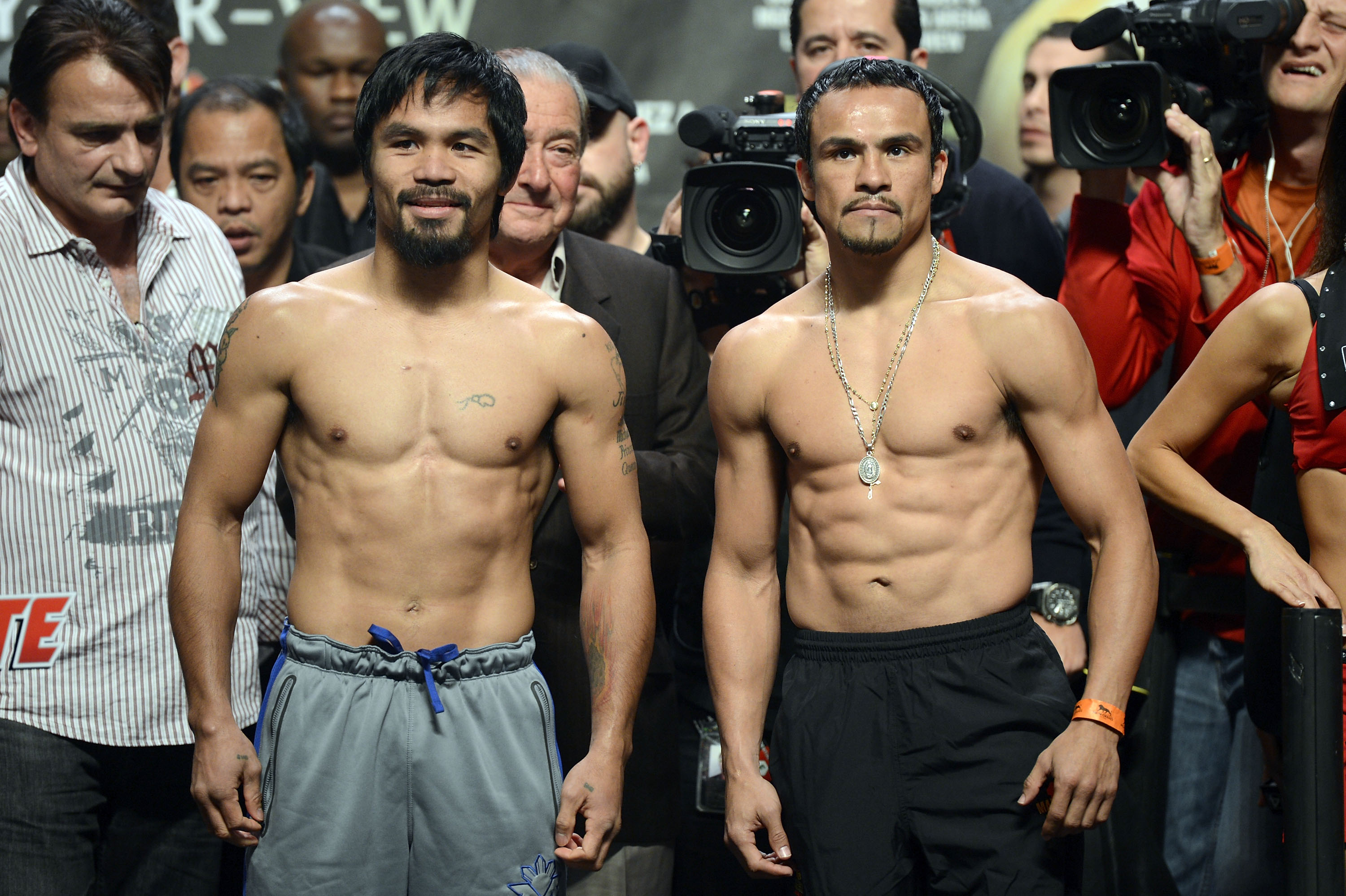It was the first time the coaches saw each other thanks to Juan Manuel Marquez and Manny Pacquiao (Image: Gettyimages)