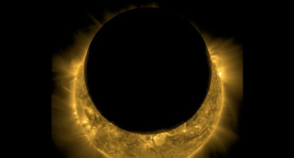 Solar eclipse pictures from space
