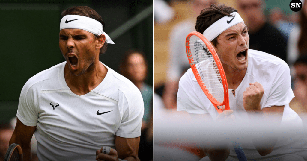 What channel does rafael nadal vs.  Taylor Fritz in the quarter-finals of Wimbledon 2022?