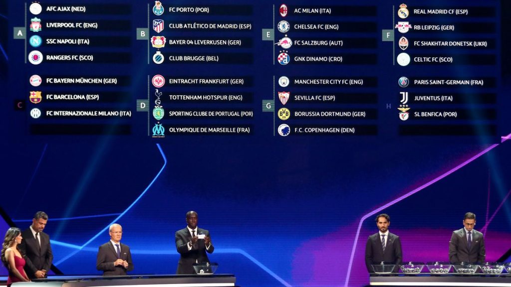 The draw for the Champions League 2022 for the group stage .. Live broadcast |  Barcelona will face Bayern and Inter.  And Seville to Manchester City and Dortmund |  Sports