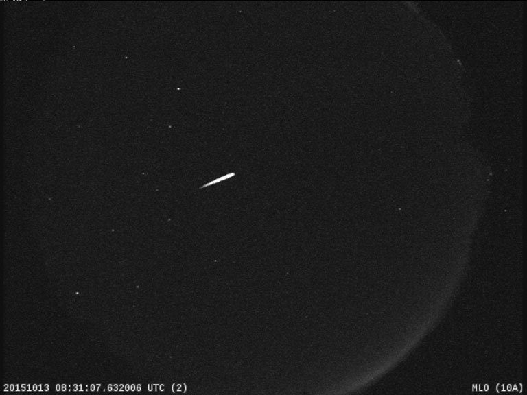 Image of the star meteor from the Orionid meteor shower.