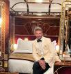 David Beckham poses in a recent photo on the historic Venice Simplon-Orient-Express