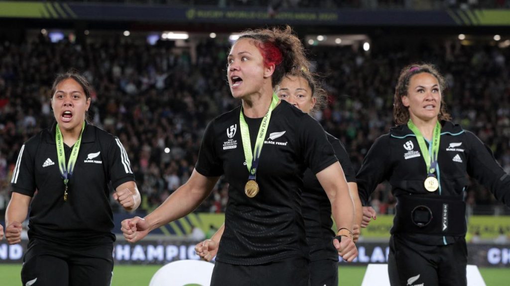 Spectacular haka by New Zealand players after becoming world champions