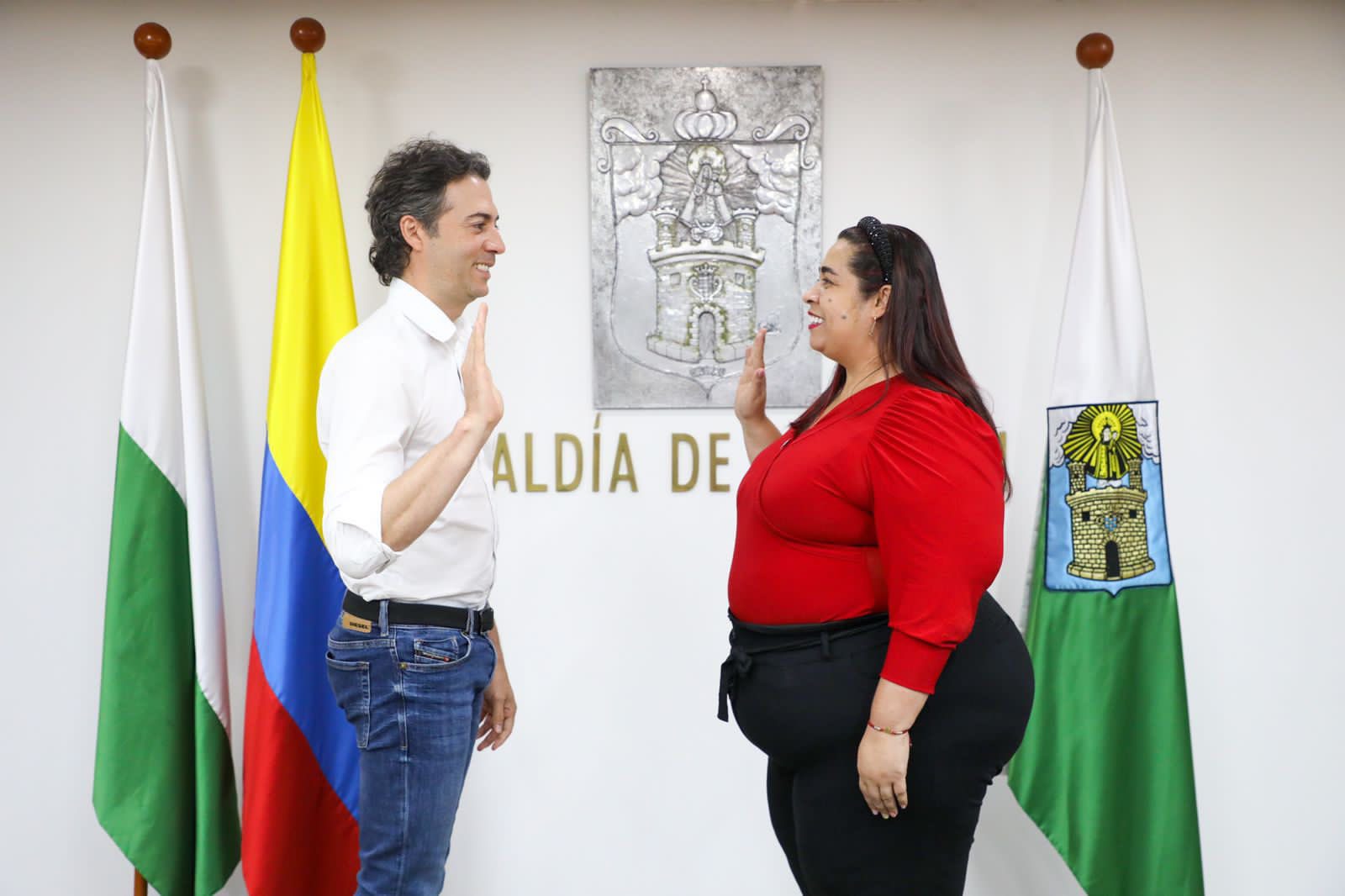 Daniel Quintero, Mayor of Medellín, Melina Lópera, the new Minister of Health