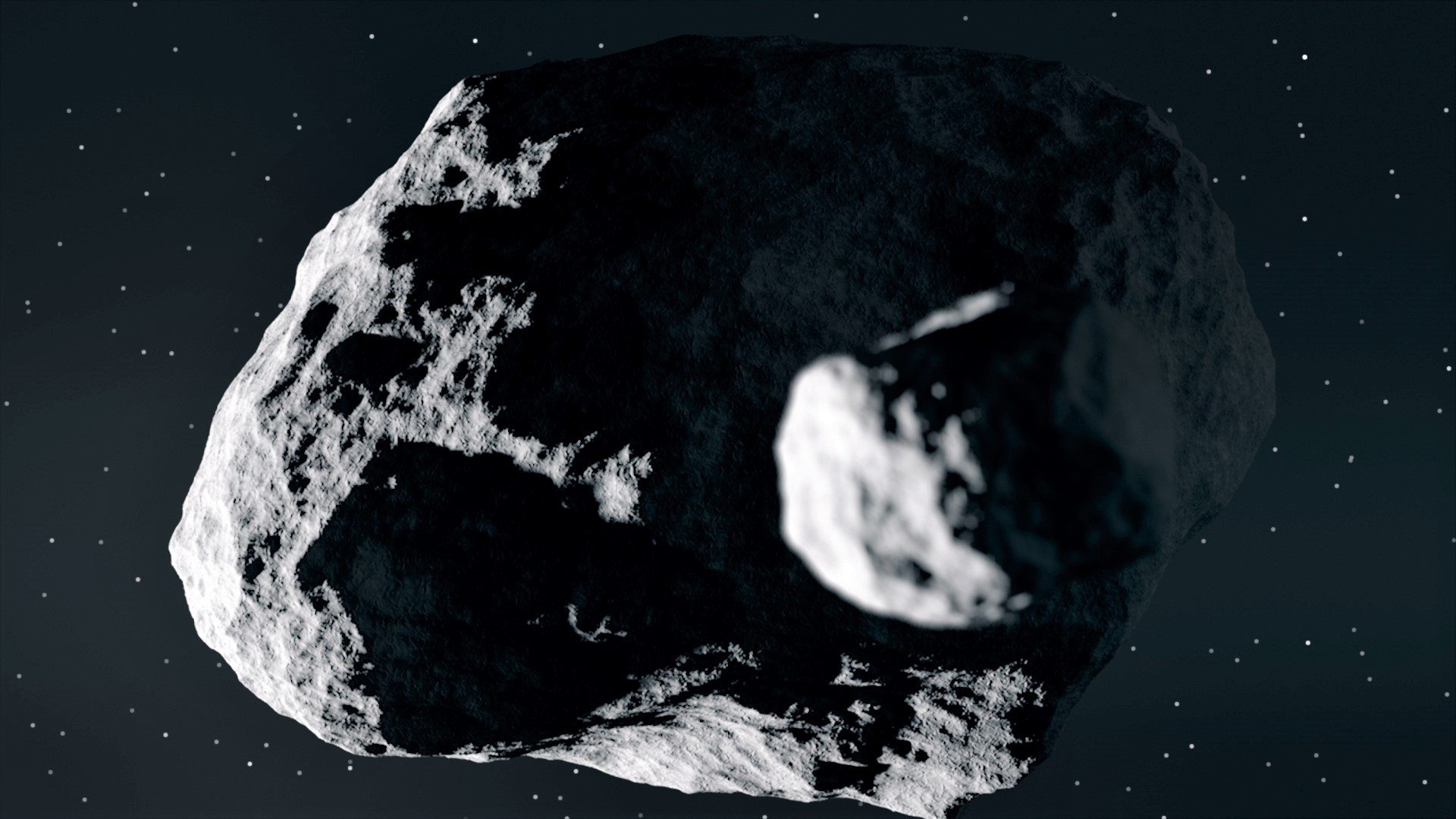 Didymus (large asteroid) and Dimorphos (small)