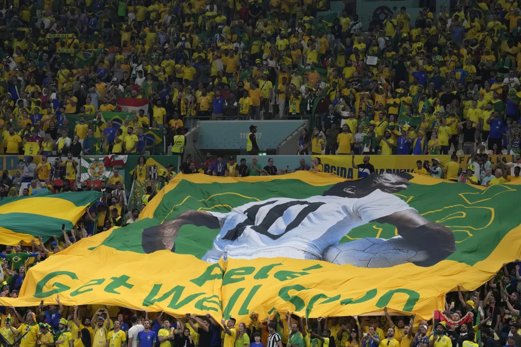 Brazilian fans send their support to Pele from Qatar