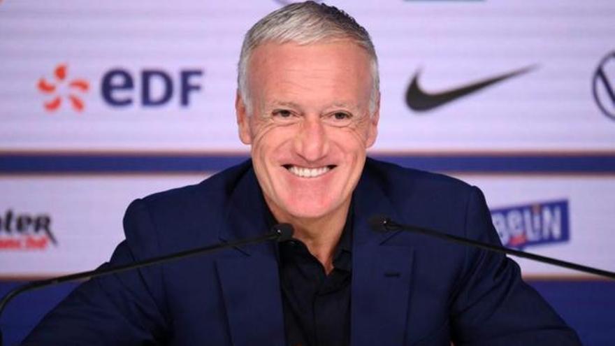 Didier Deschamps on the World Cup podium