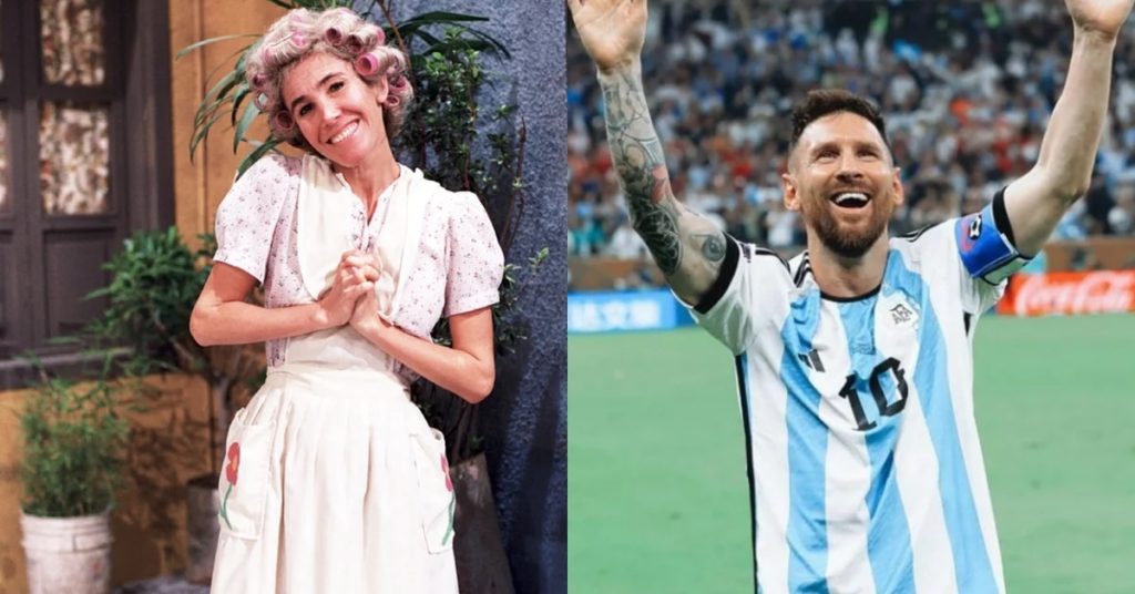 Florinda Meza congratulated Messi on her "treasure" with a picture of him dressed as "Quico".