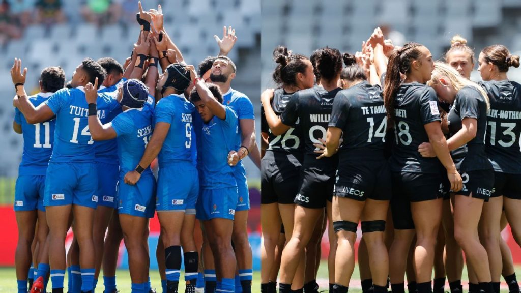 Samoa and New Zealand won gold in the men's and women's categories